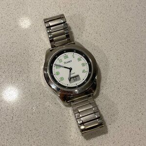Stauer 42mm Atomic Watch White Dial  11475 preowned